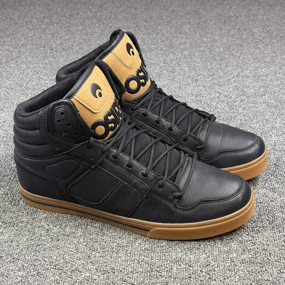 Osiris NYC Clone High Top Skate Shoes Black Gum Men's Size 13 Y2K Skateboarding
